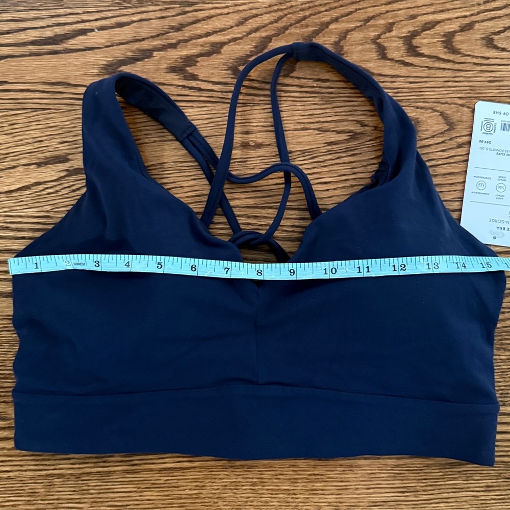 NWT Athleta Solace Navy Bra Size Large Best for D-DD Cups sports bra Strappy - Picture 6 of 9